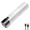 Flashlights facklor USB-laddningsbara LED 3 belysningslägen inbyggda Li-ion 18650 Batterifackla för utomhuscampingfiske