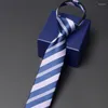 Bow Ties Brand Men's Business Tie Fashion Formal Neck For Men High Quality 6CM Zipper Necktie Work Party With Gift Box