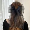 Headwear Hair Accessories Double Mesh Bow Hairpin Side Clip Solid Color Hair Claw Temperament Hair Clips Women Girls Hair Accessories Summer Fashion 230517