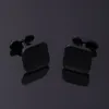 Cheap Items With Free Shipping Square Black Blank Cufflinks For Dark Men Cuff Links Shirt Suit Tuxedo Jewelry Accessories