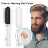 Curling Irons Wireless Heating Hair Comb Stiger Professional Mens Beard Flat Iron Ceramic Electric Brush Salon Styling Tools 230517