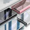 Plating Mirror Cases For VIVO X Fold 2 Fold2 Case Smart Touch View Window Magnetic Flip Book Wake UP Sleep Protective Cover