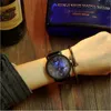 Avanadores de pulso Moda simples Mulheres assistem a madeira de madeira Dial Casual Leather Quartz Bracelet Ladies Rates