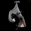 Portacandele Pipistrello Supporto per montaggio a parete Sconce Tealight Stand Artigianato in resina per soggiorno Bagno Cortile Decorazioni per la casa