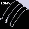 Chains 925 Sterling Silver Necklace 16/18/20/22/24 Inches Fine 1.5MM Box Chain For Women Top Quality Fashion Jewelry Christmas Gifts