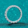 Choker Knobspin 2.1ct D Color Moissanite Ring For Woman Wedding Jewely With GRA 925 Sterling Sliver Plated 18k White Gold Band