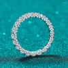 Choker Knobspin 2,1 ct D Farbe Moissanit Ring für Frau Hochzeit Schmuck mit GRA 925 Sterling Splitter vergoldet 18k Weißgold Band