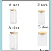 Tubllerzy spersonalizowane 12 uncji przezroczysty szklany kubek kubek soblimacja soda pop can majt Matte Coffee Milk Muber z bambusową pokrywką sok studzienkowy dh5vh