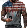 メンズTシャツ2023 New Summermen's Children's 3D Print o-Neck短袖Tシャツ7月4日、愛国的な装飾USAフラッグインディペンデンスデイトップT230522