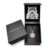 Цепочки Chenzhon круглой подвесной кулон хип-хоп рок дизайн мощеной кубический цирконий ожерелье для женщин Золотая мода подарки