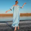 Ethnic Clothing Moroccan Caftan Women Long Dress Luxury Rhinestone Abaya Party Evening Gown Islamic Dubai Turkey Off Shoulder Vestidos