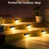 RGB Solar Wall Light Outdoor Waterproof Warm White Colorful Stairs Steps Yard Deck Decoration Solar Fence Light