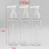 100ml x 50 품질의 투명한 사각 크림 로션 펌프 플라스틱 애완 동물 병 용기, 빈 스프레이 크림 펌프 병, 로션 병