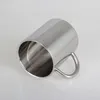 50pcs/lot Double-layer Brief Stainless Steel Coffee Mug Solid Color Portable Milk Water Cup Travel Camping Drinkware