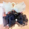 Pinces à cheveux Barrettes TwinkLei Élégante Dame Noir Bowknot Griffes De Cheveux Grand Velours En Mousseline De Soie Arc Pinces À Cheveux Vintage Accessoires De Cheveux Femmes Coréennes Épingles À Cheveux 230517