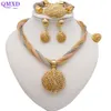 Wedding Jewelry Sets Design Fine Jewelry Sets Dubai African Gold Color Jewelry Sets Wedding For Women Necklace Set Indian Costume Jewelry Gifts 230516