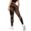 Leggings voor dames Asheywr Tie kleurstof naadloze vrouwen magere hoge taille push -up workout legging jacquard elastische fitness vrouw