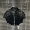 Женские куртки микропрозрачные плиссированные с плиссированной тонкой курткой сетка сетка сетка