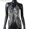 Débardeurs pour femmes Camis Festival Bling Plastique Paillettes Crop Tops Femmes 2023 Sexy Chaîne En Métal Gland Discothèque Dance Wear Party Burning Outfits Débardeur T230517