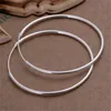 Sterling Silver Round Circle 35/50/60mm Hoop Earrings for Woman Wedding Engagement Party Fashion Charm smyckespresent