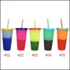 Mugs Color Changing Cup 24Oz Magic Mug Water Bottle Reusable Cold Drinking Tumbler With Lids And Sts 08 Drop Delivery Home Garden Ki Dhn6P