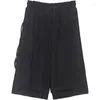 Men's Shorts False Two-piece Japanese Black Two-sided Ribbon Casual Sports Loose Harlan Men Five-point Pan