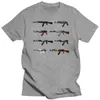 T-shirts pour hommes 2023 Fashion Cotton Slim Fit Top Russian Vintage Gun Kalachnikov Imprimé White Men T-Shirt Shirt Design