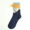 Trump Socken Dekor Lustige Männer Wahl Parodie Präsident Socke Mit 3D Gefälschte Haar Crew Baumwolle Socken Streetwear