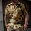 Mäns avslappnade skjortor 2023 Hawaiian för män 3D ankare tryck strand semester kort ärm sommar överdimensionerade toppar tees man blus 5xl camisa