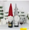 DHL SHIP Nouveau Sac Cadeau De Noël Décorations Père Noël Bouteille En Verre De Vin Ensemble De Noël Champagne Décoration Sac À Vin FY7175