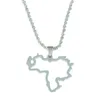 Chains Stainless Steel Venezuela Map Pendant Necklace Country Venezuelan Simple Chain Jewelry