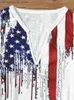 Débardeurs pour femmes Camis Femmes drapeau américain gaufré col en V débardeur coloré imprimé sans manches chemises patriotiques été gilet décontracté été 4 juillet T230517