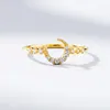 Ringos de cluster Shruno 925 prata esterlina simples lua moissanita diamantes charme dedo dourado para mulheres jóias de noivado de casamento