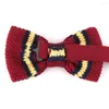 Bow Ties Wedding Bowtie för brudgum Fashion Randiga slips män kvinnor knut vuxen stickad cravat stickade bowties groomsmen