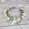 Kopfschmuck Mori Braut Kopfschmuck Rattan handgemachte Girlande Hochzeit Pografie Mädchen Strand Urlaub Haarband Kopf Blumenschmuck