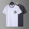 T-shirt Homme Nom Marque Noir et Blanc Brodé Alphabet Marque Mode Luxe 100% Coton Anti-rides Couple Rue Hip Hop Manches Courtes Grande Taille 3XL