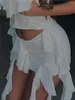 Saias wsevypo bobo tassel fada mini 2023 verão feminino médio na cintura corporcão skirt skirt skirt de rua de boate de boate
