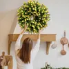 Fiori decorativi Porta Ghirlanda Estate Grapevine Cuore Primavera e puro fiore di simulazione giallo appeso a casa