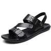 Präzise Männer Sandalen selle Farbe PU Leder Sommer Schuhe lässig bequem bequem offene Toe Soft Beach Schuhe Männlicher Schuh Caual Caual