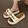 Платформа Slippers Bow Women Flats Shoes Lummer Sandals Designer Flip Flops 2023 Служе