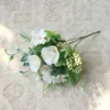 Decorative Flowers 2023 White Silk Artificial Rose Wedding Home Autumn Decoration High Quality Large Bouquet Luxury Fake Flower