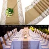 الجدول عداء Jute Burlap Lace Hessian Table Runner 30 × 275cm لحفلات الحدث عتيقة الحفلات العداء