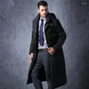 Men's Down Long Duck Jacket Men Winter Coat Plus Size Thick Business British Coats Male Parka Casaco Masculino KJ770