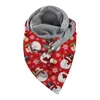 Scarves Fashion Women Printing Button Soft Wrap Casual Warm Shawls Creative Christmas Print Scarf Cashmere