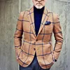 Ternos masculinos Men Jacket 2023 Plaid Leisure Trend Suit Coat Moda Blazer para Autumn Smart Casual Mens Blazers