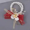 Dekorativa blommor handledsblommor Corsage Bands Corsages Wedding Homecoming Pearl Armband Women Wristlet