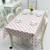 Table Cloth Korean Polyester Cotton Tablecloth Red Flamingos Printing Dust-proof Wedding Party Rectangular Cover