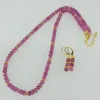 Ketting oorbellen set zeldzame roos rood 4x6 mm gefacetteerde jade charme 18 inch oorbel vrouw boutique sieraden 2023