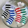 Socks Hosiery Casual striped female socks Korean style harajuku hip hop skateboard sport cotton socks knitting school girls elastic long socks P230517