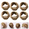 Table Cloth 6pcs El Home Christmas Banquet Rustic Serviette Holder Party Napkin Buckle Straw